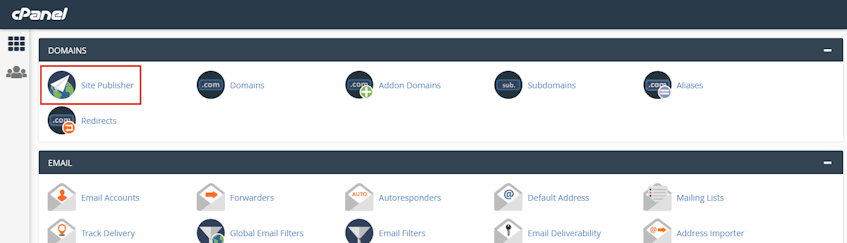 cPanel Site Publisher Location