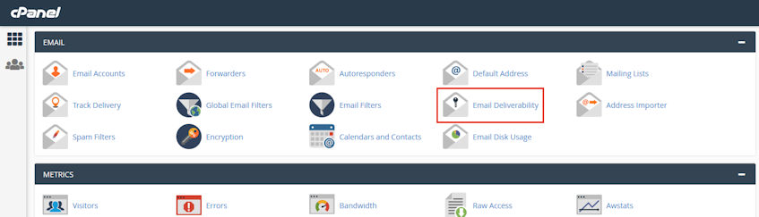 cPanel Email Deliverability Location