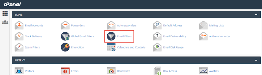 cPanel Email Filters Location