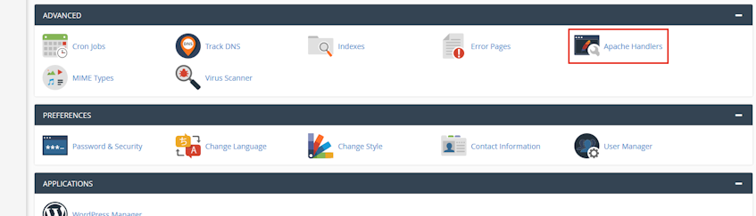 cPanel Apache Handlers Location cPanel Apache Handlers Location
