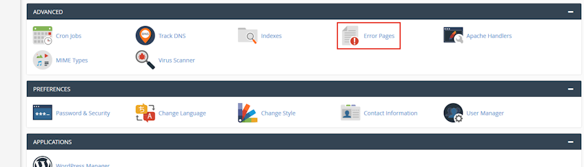 cPanel Error Pages Location cPanel Error Pages Location