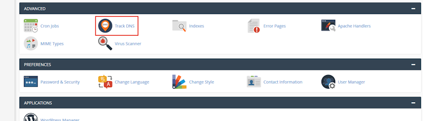 cPanel Track DNS Location cPanel Track DNS Location