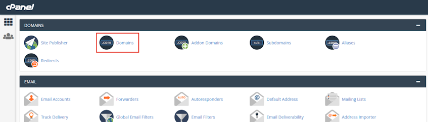 cPanel Domains Location cPanel Domains Location