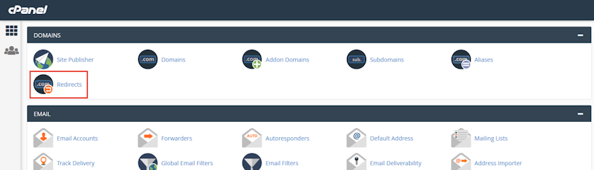 cPanel Redirects Location cPanel Redirects Location