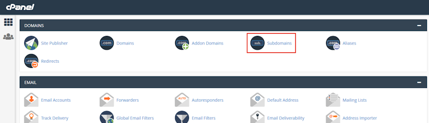 cPanel Subdomains Location cPanel Subdomains Location