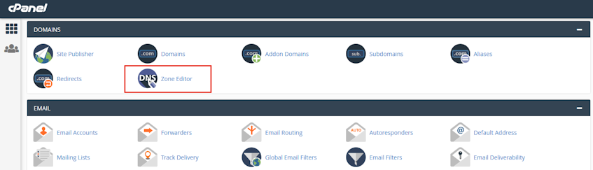 cPanel Zone Editor Location