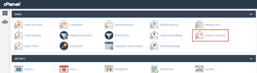 cPanel Address Importer Location cPanel Address Importer Location