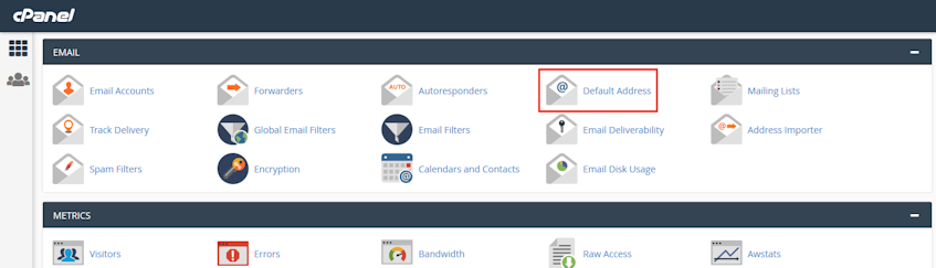 cPanel Default Address Location