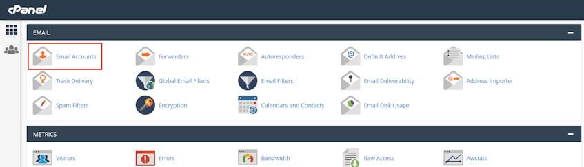 cPanel Email Accounts Location cPanel Email Accounts Location