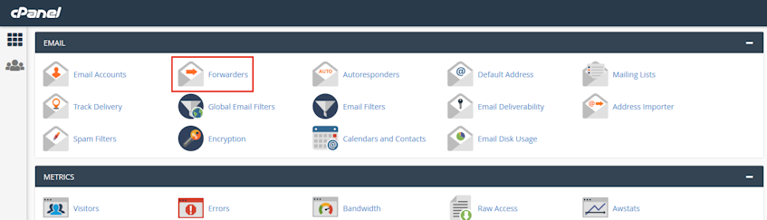 cPanel Forwarders Location