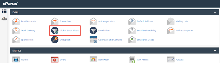 cPanel Global Email Filters Location cPanel Global Email Filters Location