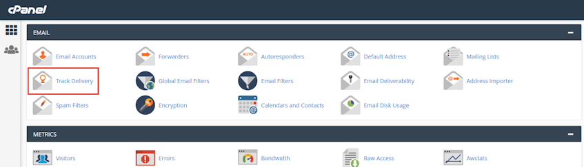 cPanel Track Delivery Location