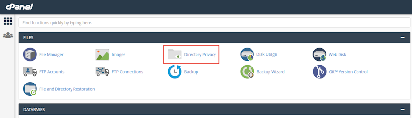 cPanel Directory Privacy Location cPanel Directory Privacy Location