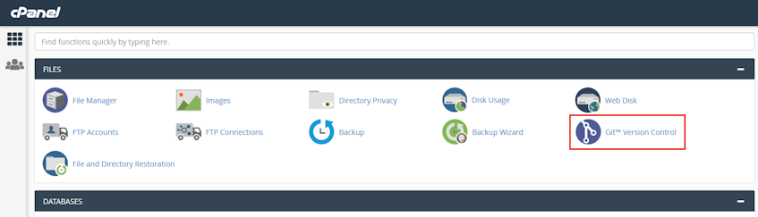 cPanel GIT Version Control Location cPanel GIT Version Control Location
