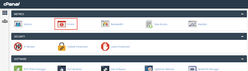 cPanel Errors Location cPanel Errors Location