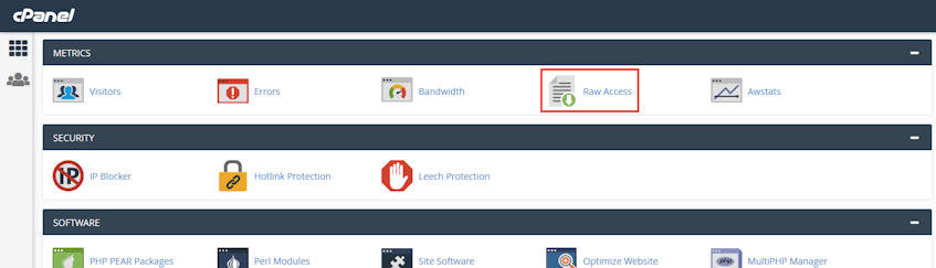 cPanel Raw Access Location