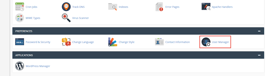 cPanel User Manager Location cPanel User Manager Location