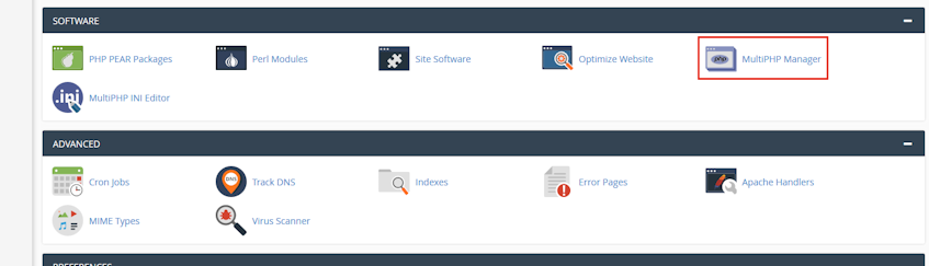 cPanel MultiPHP Manager Location cPanel MultiPHP Manager Location