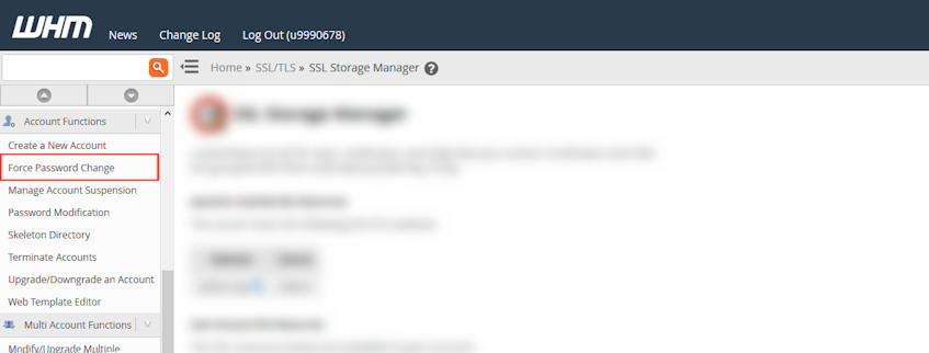 WHM Force Password Change Location WHM Force Password Change Location