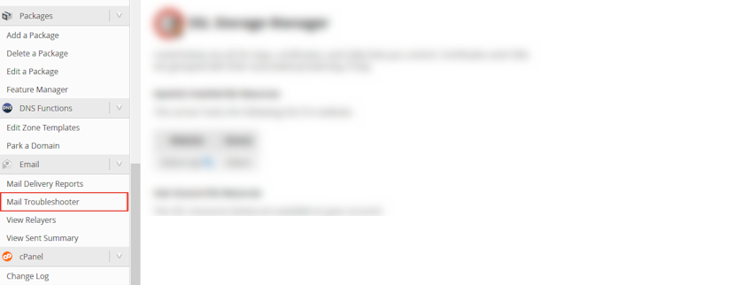 WHM Mail Troubleshooter Location WHM Mail Troubleshooter Location
