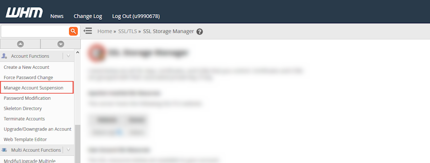 WHM Manage Account Suspension Location