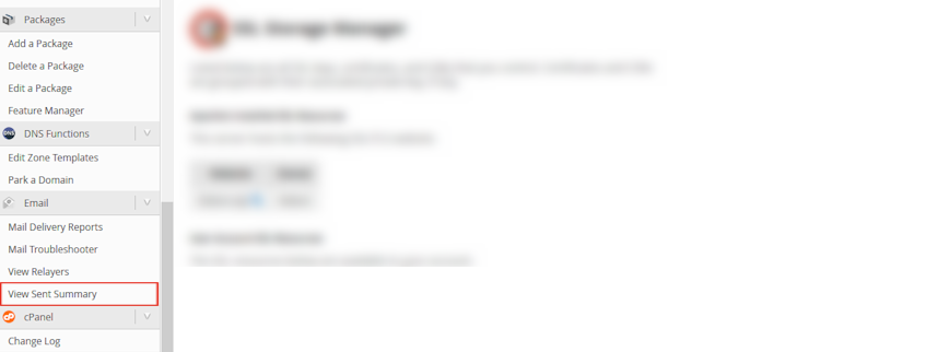 WHM View Sent Summary Location WHM View Sent Summary Location